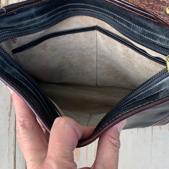 Brahmin Tuscan Brown Croc Embossed crossbody handbag - Picture 2 of 16